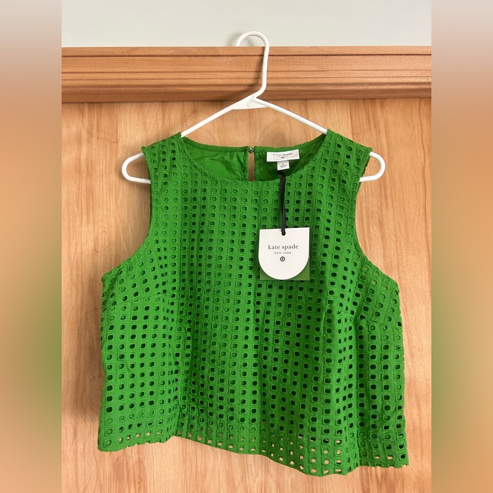 Large Kate Spade X New York for Target Green Eyelet Tank Top